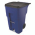 RUBBERMAID COMMERCIAL PROD. 9W22-73 BLU Square Brute Rollout Container, 95 gal, Resin, Blue