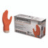AMMEX CORPORATION GloveWorks® by GWUOFN46050 Ultra Industrial Flock-Lined Nitrile Disposable Gloves, Large, 8 mil Thick, 9.06" Long, Orange, 50/Box, 10 Boxes/Carton