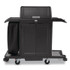 RUBBERMAID COMMERCIAL PROD. 2202587 Housekeeping Cart with Hood and Doors, Plastic, 4 Shelves,1 Bin, 24.4 x 62.4 x 56.9, Black