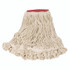 RUBBERMAID COMMERCIAL PROD. D253 WHI Super Stitch Looped-End Wet Mop Head, Cotton/Synthetic, Large Size, Red/White