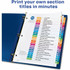 Avery Avery&reg; 11125 Avery&reg; Ready Index&reg; Table of Contents Dividers for Laser and Inkjet Printers, A-Z