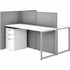 Bush Industries, Inc Bush Business Furniture EOD460SWH-03K Bush Business Furniture Easy Office 60W 2 Person Cubicle Desk with File Cabinets and 45H Panels