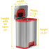 HLS Commercial HLS13SR HLS Commercial 13-Gallon Pedal-Sensor Trash Can HLS Commercial HLS13SR HLS Commercial 13-Gallon Pedal-Sensor Trash Can