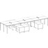 Norstar Office Products Inc Boss SGSD022101 Boss 6 Desks 3 Side by Side and 3 Face to Face with 6 Cabinets