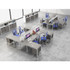 Norstar Office Products Inc Boss SGSD021102 Boss 6 Desks 3 Side by Side and 3 Face to Face with 6 Pedestals Norstar Office Products Inc Boss SGSD021102 Boss 6 Desks 3 Side by Side and 3 Face to Face with 6 Pedestals