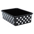 TEACHER CREATED RESOURCES Teacher Created Resources® White Polka Dots on Black Large Plastic Storage Bin