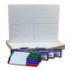 FLIPSIDE Flipside Products Two-Sided Dry Erase Boards, XY Axis/Plain, 9" x 12", with Colored Pens & Erasers, Class Pack of 12