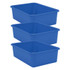 TEACHER CREATED RESOURCES Teacher Created Resources® Blue Large Plastic Storage Bin, Pack of 3