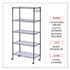 ALERA SW653618BA 5-Shelf Wire Shelving Kit with Casters and Shelf Liners, 36w x 18d x 72h, Black Anthracite