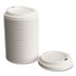 PERK 24394129 Compostable Plastic Hot Cup Lids, Fits 10 oz/12 oz/16 oz Hot Cups, White, 50/Pack