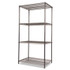 ALERA SW50-3624BA Wire Shelving Starter Kit, Four-Shelf, 36w x 24d x 72h, Black Anthracite