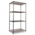 ALERA SW50-3624BA Wire Shelving Starter Kit, Four-Shelf, 36w x 24d x 72h, Black Anthracite