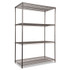 ALERA SW50-4824BA Wire Shelving Starter Kit, Four-Shelf, 48w x 24d x 72h, Black Anthracite