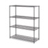ALERA SW206024BA All-Purpose Wire Shelving Starter Kit, Four-Shelf, 60w x 24d x 72h, Black Anthracite Plus