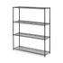 ALERA SW206018BA All-Purpose Wire Shelving Starter Kit, Four-Shelf, 60w x 18d x 72h, Black Anthracite Plus