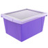 STOREX INDUSTRIES Storex 4 Gallon Storage Bin with Lid, Purple