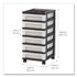 IRIS USA, INC 270013116862 Six-Drawer Durable Storage Cart, Plastic, 15 lb Capacity, 12.13 x 14.38 x 26.38, Clear/Black