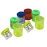 THE PENCIL GRIP Eisen Two-Hole Pencil Sharpener with Receptacle, Assorted Colors, Pack of 6