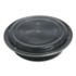 GEN TORND24 Microwavable Food Container with Lid, Round, 24 oz, 7.28 x 7.28 x 1.96, Black/Clear, Plastic, 150/Carton