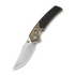 We Knife WE24087-3 Skynix Flipper & Thumb Stud Knife Champagne Titanium Handle With Twill Carbon Fiber Inlay