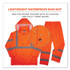 TENACIOUS HOLDINGS, INC. ergodyne® 25334 GloWear 8376K Lightweight HV Rain Suit, Large, Orange