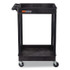 LUXOR WORKSPACES, LLC STC11B ENDURA Two-Shelf Utility Cart, Plastic, 300 lb Capacity, 26.5" x 18.5" x 37.5", Black