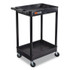 LUXOR WORKSPACES, LLC STC11B ENDURA Two-Shelf Utility Cart, Plastic, 300 lb Capacity, 26.5" x 18.5" x 37.5", Black