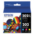 EPSON AMERICA, INC. T202XLBCS T202XL-BCS (202XL) Claria High-Yield Ink, 550/165 Page-Yield, Cyan/Magenta/Yellow