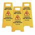 ALPINE INDUSTRIES ALP4993 Bilingual Caution Wet Floor Sign, 11.8 x 0.7 x 24.6, Yellow, 3/Carton