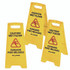 ALPINE INDUSTRIES ALP4993 Bilingual Caution Wet Floor Sign, 11.8 x 0.7 x 24.6, Yellow, 3/Carton