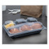 DART SOLO® 919020-PM94 Creative Carryouts Hinged Plastic Hot Deli Boxes, 4 Compartments, 8.05 x 11.5 x 2.95, Black/Clear, 100/Carton