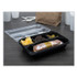 DART SOLO® 919020-PM94 Creative Carryouts Hinged Plastic Hot Deli Boxes, 4 Compartments, 8.05 x 11.5 x 2.95, Black/Clear, 100/Carton