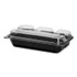DART SOLO® 919020-PM94 Creative Carryouts Hinged Plastic Hot Deli Boxes, 4 Compartments, 8.05 x 11.5 x 2.95, Black/Clear, 100/Carton
