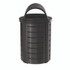 SUNCAST CORPORATION Commercial® MTCRND3501 Outdoor Decorative Metal Trash Can with Roto-Molded Lid, 35.38 gal, Plastic, Black