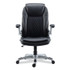 ALERA LT4249 Alera Leithen Bonded Leather Midback Chair, Supports Up to 275 lb, Black Seat/Back, Silver Base