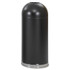 SAFCO PRODUCTS 9639BL Dome Top Receptacle with Open Top, 15 gal, Steel, Black