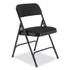 NATIONAL PUBLIC SEATING NPS® 2210 2200 Series Fabric Dual-Hinge Folding Chair, Supports 500 lb, Midnight Black Seat/Back, Black Base, 4/Carton