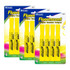 BAZIC PRODUCTS BAZIC Products® Desk Style Fluorescent Highlighters, Yellow, 4 Per Pack, 3 Packs