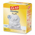 CLOROX SALES CO. Glad® 78564 Tall Kitchen Drawstring Trash Bags with LeakGuard, 13 gal, Unscented, 23.47" x 25.38", White, 120/Box