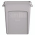 RUBBERMAID COMMERCIAL PROD. 1971258 Slim Jim Waste Container with Handles, 16 gal, Plastic, Light Gray
