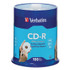 VERBATIM CORPORATION 94712 CD-R Recordable Disc, 700 MB/80 min, 52x, Spindle, White, 100/Pack