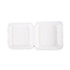 BOARDWALK HINGEWF1CM9 Bagasse Food Containers, Hinged-Lid, 1-Compartment 9 x 9 x 3.19, White, Sugarcane, 100/Sleeve, 2 Sleeves/Carton