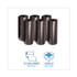 BOARDWALK 434722BLK High-Density Can Liners, 56 gal, 19 mic, 43" x 47", Black, Perforated Roll, 25 Bags/Roll, 6 Rolls/Carton