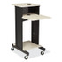 NATIONAL PUBLIC SEATING Oklahoma Sound® PRC200 Premium Presentation Cart, 4 Shelves, 18" x 30" x 40.5", Ivory/Black