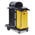 RUBBERMAID COMMERCIAL PROD. 9T7500BK High-Security Healthcare Cleaning Cart, Metal, 4 Shelves, 1 Bin, 22" x 48.25" x 53.5", Black