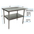 BK RESOURCES 2VT4824 Stainless Steel Flat Top Work Tables, 48w x 24d x 36h, Silver, 2/Pallet