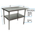 BK RESOURCES 2VT4830 Stainless Steel Flat Top Work Tables, 48w x 30d x 36h, Silver, 2/Pallet