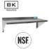 BK RESOURCES 2WSE1248 Stainless Steel Economy Overshelf, 48w x 12d x 8h, Stainless Steel, Silver, 2/Pallet