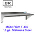 BK RESOURCES 2WSE1248 Stainless Steel Economy Overshelf, 48w x 12d x 8h, Stainless Steel, Silver, 2/Pallet