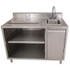 BK RESOURCES BEVT3048R Stainless Steel Beverage Table with Right Sink, Rectangular, 30" x 48" x 41.5", Silver Top, Silver Base/Legs